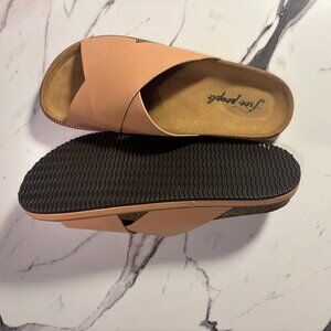 Free People Crossover Slide Sandals – Tan, Size 9